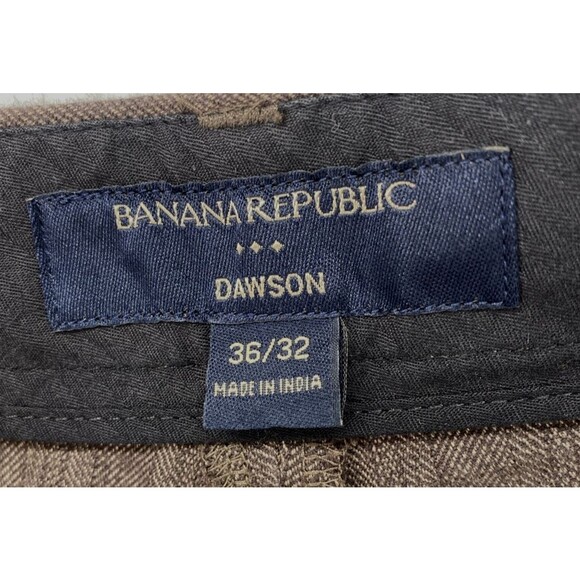 Banana Republic Pants Mens 36x32 Brown Hound's-tooth t Dawson Cotton Stripes - Picture 6 of 12